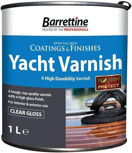 Project DIY® Barrettine Yacht Varnish 1L – Clear Gloss, UV-Resistant Marine Wood Varnish for Boats, Doors, Garden Furniture & Window Frames – Durable, Weatherproof Finish for Interior & Exterior Use