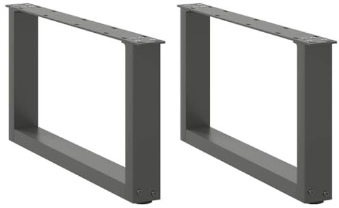 Eleganz 2 Stück U-förmige Anthrazit-Tischbeine aus Stahl, Maße 70x(30-31) cm, Perfekt für Moderne und Industrielle Couchtisch-Gestelle