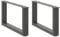 Eleganz 2 Stück U-förmige Anthrazit-Tischbeine aus Stahl, Maße 70x(30-31) cm, Perfekt für Moderne und Industrielle Couchtisch-Gestelle