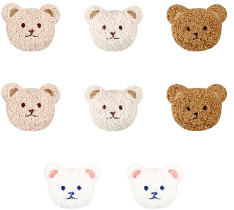 Bojueshaw 8pcs Bear Iron on Patches,Cartoon Patch Appliques,DIY Sew on Patches,Bear Embroidery Patch for Clothing Backpacks Jeans T-Shirt Caps