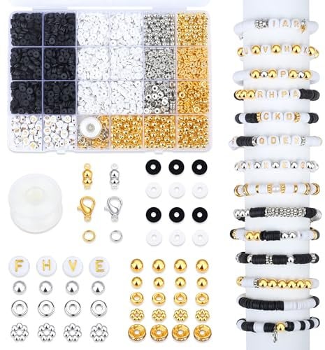 AWARDSEN Clay Beads Bracelet Making Kit Polymer Beads for Bracelet Making Friendship Bracelet Making Kit 3000+ Pcs Jewellery Making Supplies Art and Crafts DIY Necklace Earring Jewellery