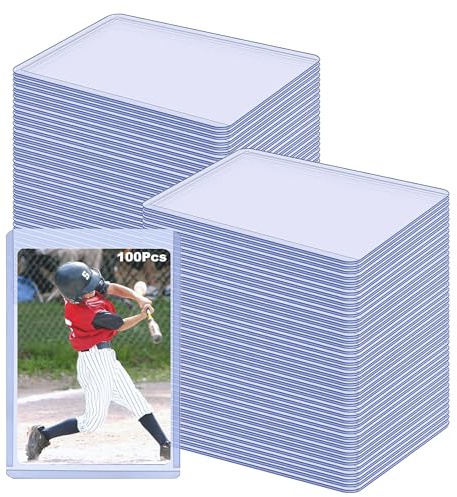 Top loaders Hard Card Sleeves, 35PT Hard Plastic Trading Card Protectors, 3 x 4 Baseball Card Protector, Topload Card Holder Case for Football Card, Sports, MTG, Yugioh Card (100)