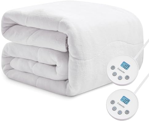 Cozorbt Heated Quilted Wave Mattress Pad,Queen Size Dual Control,Soft Bed Warmer,10 Heat Settings,1-12 Hours Auto-Off,Fast Heating,ETL Certified,Machine Washable,Fit Up to 18 Deep Pocket,60x80