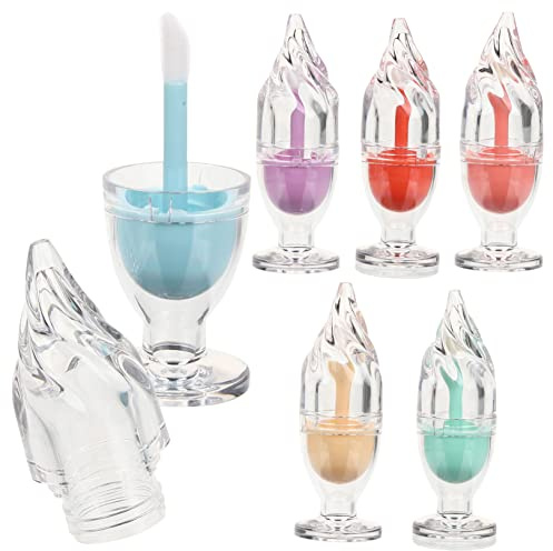 DONFAMDS 6 Stück Eiscreme Lipgloss Tuben 5ml Leerer Lippenbalsam Behälter Selbstgemacht Kosmetikbehälter für Reisen und Selbstherstellung Zufällige Farbe