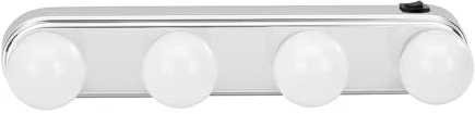 4 Bulb LED Makeup Mirror Light with Suction Cup, Portable Vanity Lighting, Cordless Battery Powered Mirror Lamp for Bathroom & Bedroom, Quad Light Technology – Gift for Women & Girls