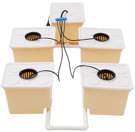 Hydroponisches Anbau-Set, 5-teilig, mit Luftpumpe 4 W, Netz, Hydrokultursystem, geeignet für den Anbau von Gemüse, Obst, Blumen und anderen Pflanzen, Gewächshäusern, Gärten, Balkonen, Büros usw