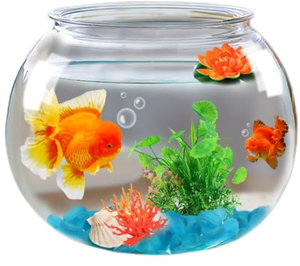 Yanayi Small Fish Bowl,Space-Saving Clear Aquarium Accessories | Bubble Planter Bowl | for Table Centerpiece Home Event Indoor Desk