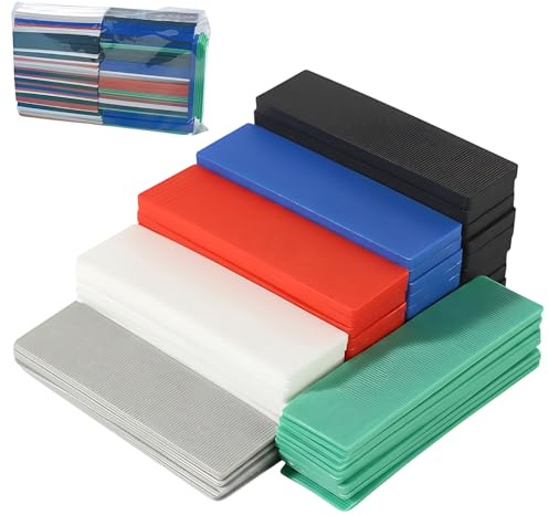90 PCS Plastic Packers and Shims, 6 Sizes Flat Plastic Spacers for Window and Door Frame Installations, Packers, Leveling and Alignment in Various Projects
