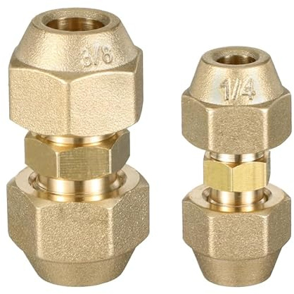 Profi Kältemittelleitung Verbinder Set,1/4-3/8 Zoll AC-Kupferrohr-Adapter | Schweißfreie Kältemittelleitung 1/4-3/8 Verbinder mit Überwurfmutter für Klimaanlagen, Kühlung & Sanitärin