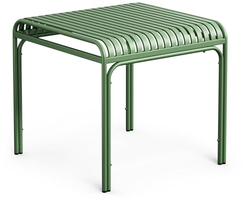 di volio Gartentisch 80x80 cm Metall quadratisch wetterfest Outdoor Liwio | Für 4 Personen, 20 kg belastbar, KTL- und Pulverbeschichtung, UV-beständig, korrosionsbeständig, Lamellenplatte, Balkon