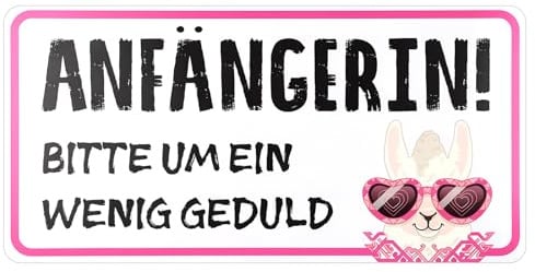 Aysatogc Fahranfänger Magnetschild Fahranfänger Aufkleber Magnetschild 26 x 10 cm Achtung Magnet Anfänger Schild Auto Beginner für Fahrschule, Alpaka