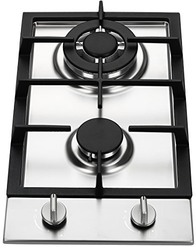 Ramblewood GC2-37P (LPG/Propane Gas) high efficiency 2 burner gas cooktop, ETL Safety Certified.