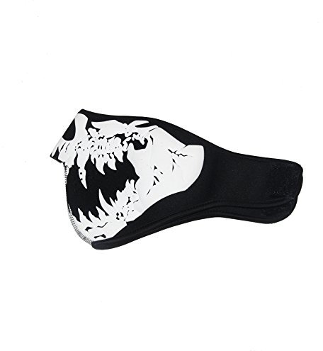 ThreeH Demi Visage Masque Moto crâne Hommes Femmes Coupe-Vent Ski Visage Couverture FM09D