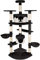 tectake® Tiragraffi per Gatti, Albero per Gatti con 2 Casette Bicolore, Tiragraffi Gatto con 2 Conche Orientabili, Albero Gatti con 3 Piattaforme, Cordicella Gioco Gatti, 204 cm - Nero/Bianco