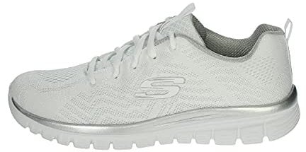 Skechers Graceful Get Connected Regular, Zapatillas Mujer, White Silver, 40 EU
