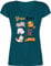 T-Shirt Damen V Ausschnitt - Sprüche Statement - Yoga Cats - S - Türkis - yogashirts katzenshirts cat Katz Tshirt Shirt Katzen-Shirt Katzen Katze. Shirts Tops katzenmotiv Katze yogakatze t-Shirts