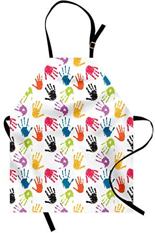ABAKUHAUS Kindergarten Kochschürze, Bunte Kinder, Unisex-Küchenlätzchen mit verstellbarem Hals für Kochen Gartenarbeit, 67 cm x 80cm, Gelb Teal und Red