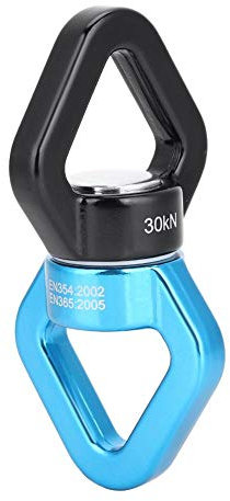 Alomejor Klettern Swivel Aluminiumlegierung Dreieckige Drehvorrichtung 30KN 360 Grad Seil Swivel Connector für Hängematte Klettern Training Schaukel Yoga Engineering(Blau Schwarz)