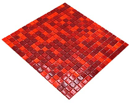 Glas Glasmosaik rot Wand Küche Dusche Bad Fliesenspiegel Mosaikfliese Mosaikmatte Mosaikplatte
