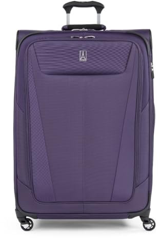 Travelpro Maxlite 5 Softside 2-teiliges Set, erweiterbares Handgepäck mit 4 Spinnrädern/weicher Untersitz-Tragetasche, Leichter Koffer, für Damen und Herren, Imperial Purple (Violett), Checked-Large