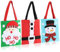 com-four® 3x Geschenkbeutel für Weihnachten - Geschenktasche für Nikolaus und Advent - Geschenktüte mit Henkeln - Filzbeutel mit Weihnachtsmotiven 24 x 20 cm