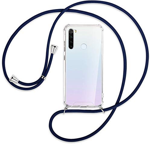 mtb more energy® Handykette kompatibel mit Xiaomi Redmi Note 8T (6.3'') - dunkelblau - Smartphone Hülle zum Umhängen - Anti Shock Strong TPU Case