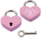 Cadenas Cœur,Mini Cadenas D'amour en Forme avec Clé et Gravure pour Bagage sac à Main Journal Intime Cadeau de St Valentin Rose