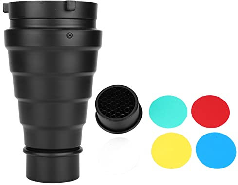 Aluminiumlegierung, konisches Snoot Kit mit Wabenstruktur, Lichtschlamm, Wabenraster, Lichtstrahl, Bowens Mount Filter für Studio-Stroboskop-Blitz