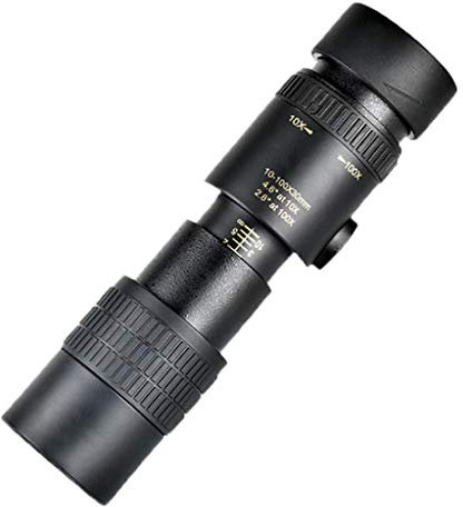 BAULMD Tragbar 4K 10-300X40mm Super Teleskop, Telezoom mit Monokular Wasserdichtes und Leicht, fur Person Objekt Jagd, Wandern, Bergsteigen, Camping (A)
