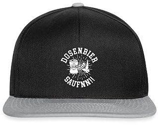 Spreadshirt Dosenbier Saufen Party Feiern Snapback Cap, One Size, Schwarz/Grau