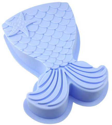 Q-Town Backform Meerjungfrau Blaue Kuchenform Groß Kindergeburtstag Feier Party Silikonform Antihaftbeschichtung 100% Silikon Mermaid Motivform Ozean Meer Motiv Kuchen Meerjungfrauform Fischschwanz