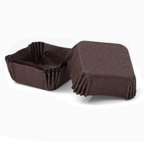 30 Pirottini QUADRATI GRANDI in carta forno antiaderente, resistente Fino a 220°C - 60x60xh20mm - MARRONE - pirottino quadrato decorazione decorativi per cioccolatini, DOLCI, dolcetti - pasqua, natale