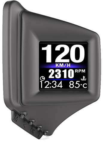 GoolRC HUD Front für Auto OBD + GPS Diagnose Geschwindigkeit/Wassertemperatur und Spannung, 8 Anzeigebildschirme