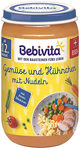 Bebivita Menüs ab dem 12. Monat Gemüse und Hühnchen mit Nudeln