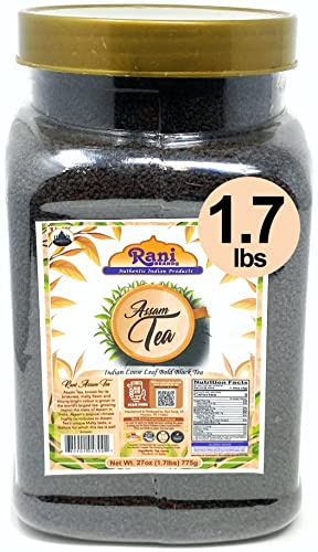 Rani Assam Tea (Indian Loose Leaf Bold Black Tea) 27oz (1.7lbs) 775g PET Jar ~ All Natural | Vegan | Gluten Friendly | Salt & Sugar Free | Non-GMO | No Colors | Indian Origin