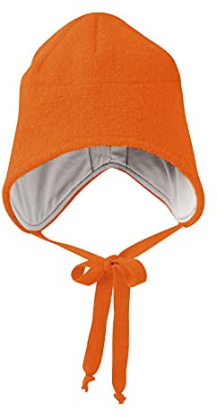 Disana WALK-MÜTZE, 100% Bio-Merinowolle GOTS, IVN Best – Futter: 100% Bio-Baumwolle | Besonders warme und weiche Wintermütze | Baby Kleinkind Kind Unisex | Made in Germany | Orange Gr. 1