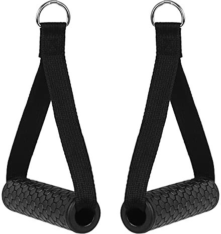 Einhandgriff, 2 Stück Einhand Kabelzug Griffe, Einhandgriff für Widerstandsbänder, Griff für Fitnessbänder Einhandgriff mit massiven ABS-Kernen, für Trainings, Yoga Stretch, Schwarz