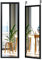 COSTWAY Miroir Porte 2 en 1, 37 x 120 cm, 2 Crochets pour Porte, Grand Miroir Mural, Cadre en Bois, Film Antidéflagrant, Miroir Mural Rectangulaire pour Salon, Chambre, Entrée, Noir