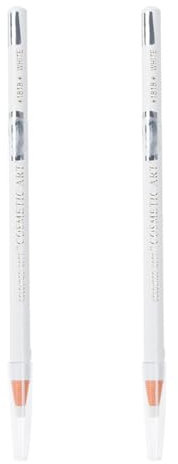FOMIYES Augenbrauenstift mit Zugschnur, wasserdicht, Microblading, Augenbrauenstift, langanhaltend, klar, für wilde Augenbrauen, Augen, Make-up-Stift für Frauen und Mädchen, Weiß, 2 Stück