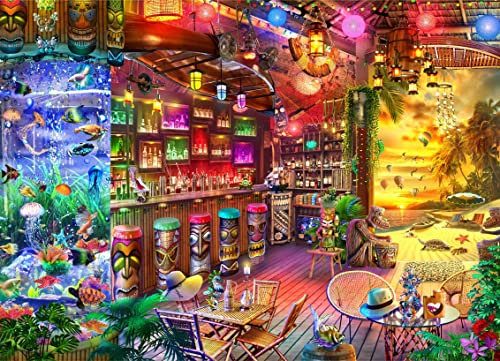 Brain Tree - Beach Shack 1000 Piece Puzzle for Adults: With Droplet Technology for Anti Glare & Soft Touch