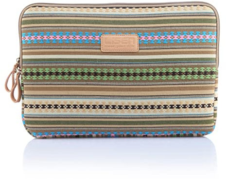 fdsmall 15.6 Inch Laptop Bag Waterproof Neoprene Laptop Sleeve Case - Notebook Case Bag for Acer/Asus/Dell/Lenovo/HP/Samsung (Ethnic Style Green)