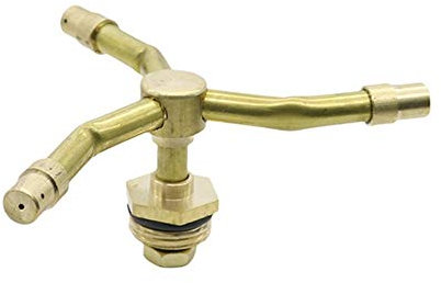 LINFFSTR 1 pz Spruzzatore per irrigazione da Giardino in Rame Irrigatore Rotante a Tre Bracci da 1/2'' Irrigatore per Prato Automatico con Raffreddamento a Tetto a microspruzzatura