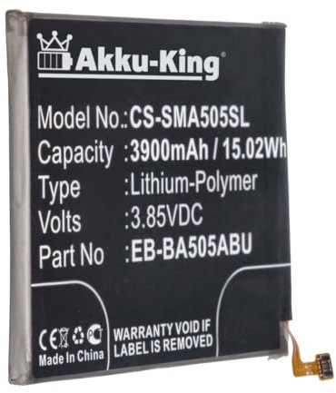 Akku kompatibel mit Samsung EB-BA505ABN - Li-Polymer 3900mAh - für Galaxy A20, A20 2019, A20 2019 TD-LTE, A30, A50, A50 2019
