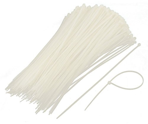 Ruilogod Nylon-Netz-Kabel-Verpackungs-Zip Tie Schnur Bügel 4mmx250mm 500 Stück weiß