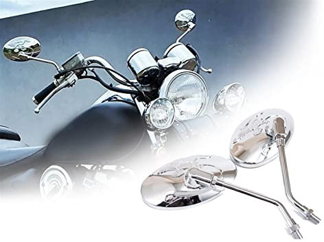 DHWUIASF Für Yamaha Xt 600 Virago 125 Virago 535 Virago 1100 Motorrad Rückspiegel Aluminium Klarglas Spiegel Schmücken