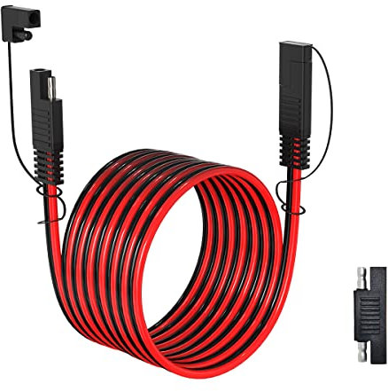 ELFCULB SAE auf SAE Verlängerungskabel,10AWG SAE Anschlusskabel mit SAE Polaritätsumkehradapter für Auto Motorräder Solarpanel(6M/20FT)