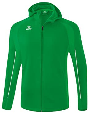 Erima Unisex Erwachsene Liga Star Trainingsjacke mit Kapuze (1032328), smaragd/weiß, L