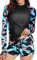 UNIQUEBELLA Rash Guard Damen, UV-Schutz UPF 50+ Langarm Surf Shirt mit Schönen Mustern Bademode Badeshirt - Schwimmen Tankini XS-XL Rashguard für Women