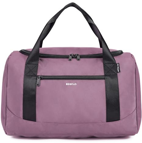 ECOHUB 20L Handgepäck Tasche, für Ryanair handgepäck 40x20x25, Faltbare Reisetasche Handgepäck Flugzeug, Wasserabweisend Sporttasche Klein, Weekender Tasche Herren Damen(Rosa)
