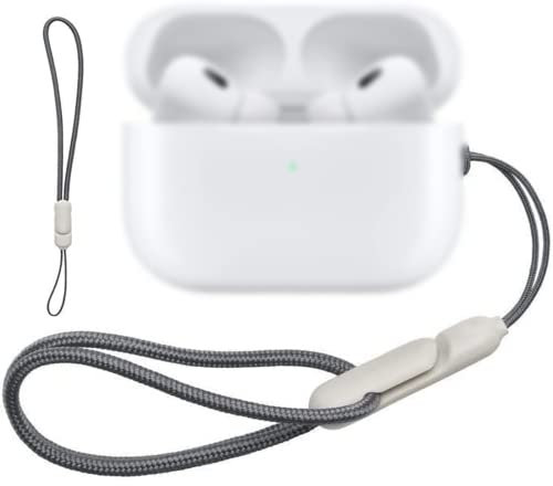 PANYI 2Piezas Compatible Con Airpods Pro 2 Correas de Muñeca de Mano Anticaídas y AntipéRdida Cordón Ajustable Con Cordón De Clip Para Auriculares Iphone Cámara Llaves Llavero(Gris)
